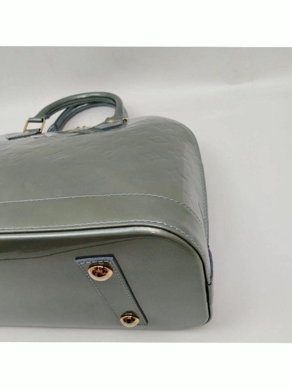 Authentic Louis Vuitton Alma PM Vernis Leather Green LV Satchel Handbag - Picture 7 of 10